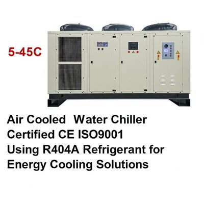 Phạm vi nhiệt độ xung quanh 5-45C Máy làm mát nước làm mát bằng không khí được chứng nhận CE ISO9001 Sử dụng chất làm mát R404A cho các giải pháp làm mát năng lượng