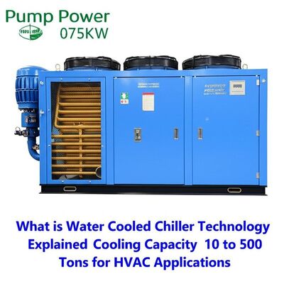 Năng lượng bơm 075KW Công nghệ máy lạnh làm mát bằng nước giải thích Capacity làm mát từ 10 đến 500 tấn cho các ứng dụng HVAC